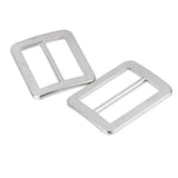 Maxbell 3xRectangle Tri-glide Buckle with Fixed Bar Strap Slider Keeper Silver 25x18mm
