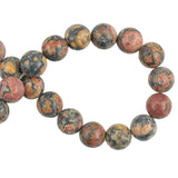 Maxbell 3x8mm Natural Red Leopardskin Jasper Jewelry Making round beads strand 15"