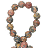 Maxbell 3x8mm Natural Red Leopardskin Jasper Jewelry Making round beads strand 15"