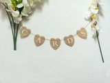Maxbell Cards Hessian Bunting Banner Heart Rustic Wedding Decor