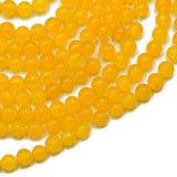 Maxbell 2x6mm Goldenrod Yellow Jade Round Gemstone Loose Beads Strand 15''