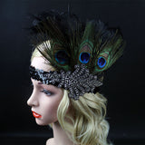 Maxbell Peacock Feather Headband Costume Party Head Piece Hair Band