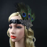 Maxbell Peacock Feather Headband Costume Party Head Piece Hair Band
