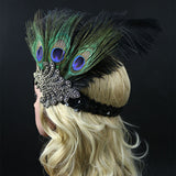 Maxbell Peacock Feather Headband Costume Party Head Piece Hair Band