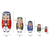 Maxbell 5pcs Walnut Soldier Wooden Russian Nesting Dolls Painted