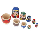 Maxbell 5pcs Walnut Soldier Wooden Russian Nesting Dolls Painted