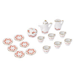Maxbell 15pcs Dollhouse Miniature Dining Ware Porcelain Tea Set