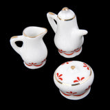 Maxbell 15pcs Dollhouse Miniature Dining Ware Porcelain Tea Set