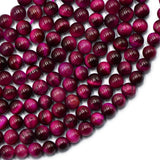 Maxbell 6mm Rose Pink Tiger Eye Jewelry Making Round Loose Beads 15''