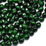 Maxbell 2x8mm Green Tiger Eye Jewelry Making Loose Beads Round 15''