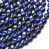 Maxbell 2x8mm Natural Gemstone Blue Tiger Eye Stone Jewelry Making Beads Round 15''
