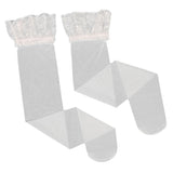 Maxbell White Sheer Lace Top Thigh High Stockings