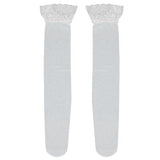 Maxbell White Sheer Lace Top Thigh High Stockings