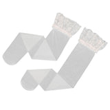 Maxbell White Sheer Lace Top Thigh High Stockings