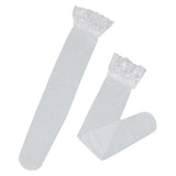 Maxbell White Sheer Lace Top Thigh High Stockings