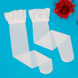 Maxbell White Sheer Lace Top Thigh High Stockings