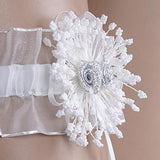 Maxbell White Lace Embellished Wedding Ring Pillow Cushion 15cmx15cm+1/12 Dollhouse Miniature Exterior Solid Wooden Door w/ Steeple Top+White Toss Garter With Ribbon - Wedding Party Supplies