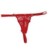 Maxbell Mens Sexy Black Double Strap T-back Thong +Red G-string Lace Pouch Jockstrap