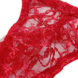 Maxbell Mens Sexy Black Double Strap T-back Thong +Red G-string Lace Pouch Jockstrap