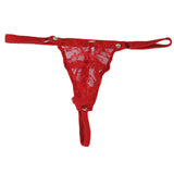 Maxbell Mens Sexy Black Double Strap T-back Thong +Red G-string Lace Pouch Jockstrap