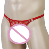 Maxbell Mens Sexy Black Double Strap T-back Thong +Red G-string Lace Pouch Jockstrap