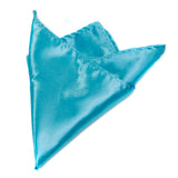 Maxbell Solid Color Satin Neck Tie Necktie for Men Turquoise