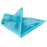 Maxbell Solid Color Satin Neck Tie Necktie for Men Turquoise