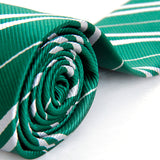 Maxbell Mens Casual Necktie Narrow Skinny Slim Neck Tie - Atrovirens w/ Silver Grey Stripes