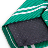 Maxbell Mens Casual Necktie Narrow Skinny Slim Neck Tie - Atrovirens w/ Silver Grey Stripes