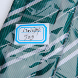 Maxbell Mens Casual Necktie Narrow Skinny Slim Neck Tie - Atrovirens w/ Silver Grey Stripes