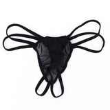 Maxbell Mens Sexy Black Double Strap T-back Thong +Red G-string Lace Pouch Jockstrap