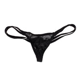Maxbell Mens Sexy Black Double Strap T-back Thong +Red G-string Lace Pouch Jockstrap