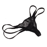 Maxbell Mens Sexy Black Double Strap T-back Thong +Red G-string Lace Pouch Jockstrap