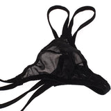 Maxbell Mens Sexy Black Double Strap T-back Thong +Red G-string Lace Pouch Jockstrap