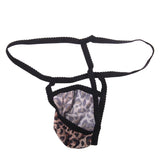 Maxbell Sexy Men G-string Mesh Pouch Thong Posing Strap Underwear Black + Leopard