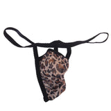 Maxbell Sexy Men G-string Mesh Pouch Thong Posing Strap Underwear Black + Leopard