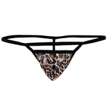 Maxbell Sexy Men G-string Mesh Pouch Thong Posing Strap Underwear Black + Leopard