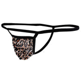 Maxbell Sexy Men G-string Mesh Pouch Thong Posing Strap Underwear Black + Leopard
