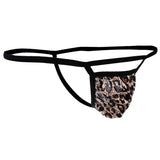 Maxbell Sexy Men G-string Mesh Pouch Thong Posing Strap Underwear Black + Leopard