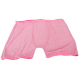 Maxbell Men Sexy Soft Spandex Mesh Boxer Brief Pants Pink Frame -Pink