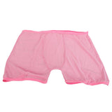 Maxbell Men Sexy Soft Spandex Mesh Boxer Brief Pants Pink Frame -Pink