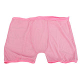 Maxbell Men Sexy Soft Spandex Mesh Boxer Brief Pants Pink Frame -Pink