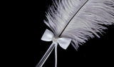 Maxbell Wedding Bridal Party White Ostrich Quill Feather Guest Book Signing Pen Bowknot - Aladdin Shoppers