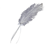 Maxbell Wedding Bridal Party White Ostrich Quill Feather Guest Book Signing Pen Bowknot - Aladdin Shoppers