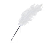 Maxbell Wedding Bridal Party White Ostrich Quill Feather Guest Book Signing Pen Bowknot - Aladdin Shoppers