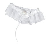 Maxbell Prom Sexy Bridal Rhinestone Pearl With Bow Wedding Garter Satin Toss -Ivory