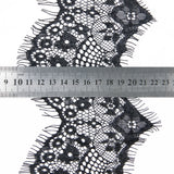 Maxbell 2x3YDS Eyelash Fringe Floral Lace Trim Wedding Doll Dress DIY Sewing Craft BLACK