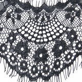 Maxbell 2x3YDS Eyelash Fringe Floral Lace Trim Wedding Doll Dress DIY Sewing Craft BLACK