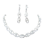 Maxbell Bridal Wedding Prom Crystal Rhinestone Necklace & Earring + Hair Comb Tiara Set