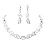 Maxbell Bridal Wedding Party Jewelry Crystal Rhinestone Twisted Necklace Earring Set - Aladdin Shoppers